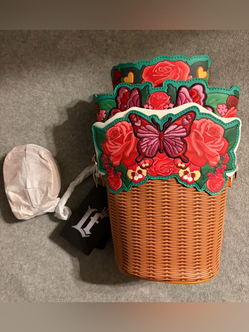 Loungefly Flower Basket Figural Crossbody Bag